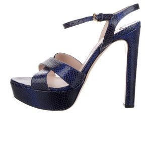 Miu Miu Navy Snakeskin Heels